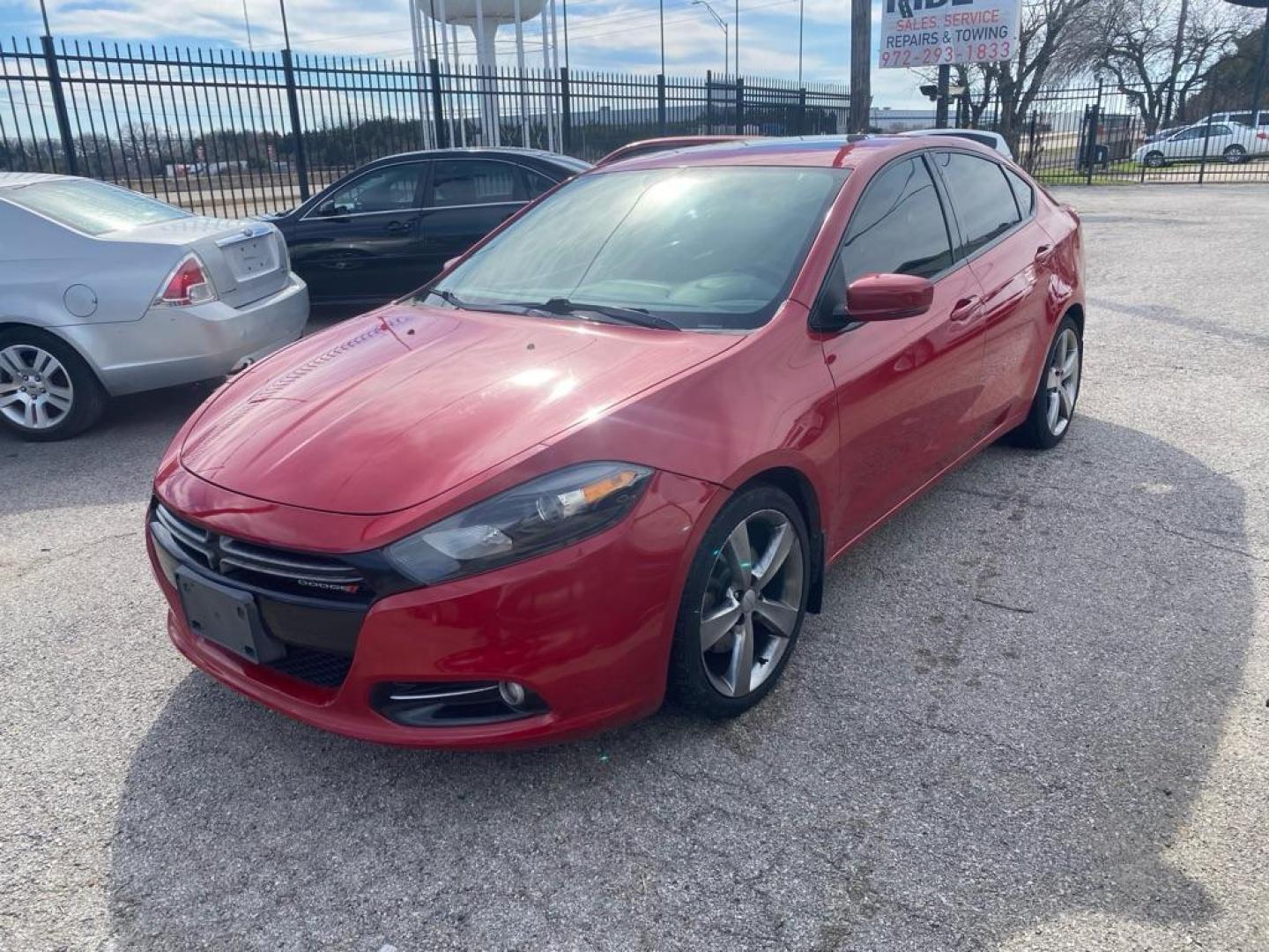 2014 RED DODGE DART GT (1C3CDFEB8ED) with an 2.4L engine, Automatic transmission, located at 1507 S Hwy 67, Cedar Hill, TX, 75104, (972) 293-1833, 32.556370, -96.973297 - Photo#0