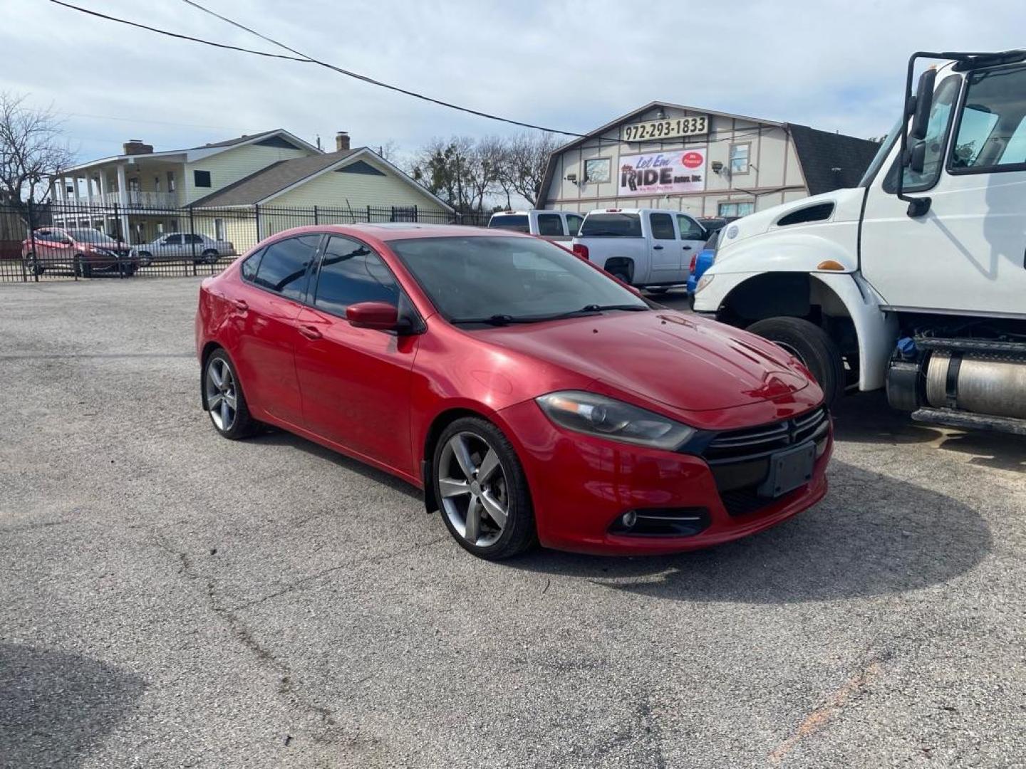 2014 RED DODGE DART GT (1C3CDFEB8ED) with an 2.4L engine, Automatic transmission, located at 1507 S Hwy 67, Cedar Hill, TX, 75104, (972) 293-1833, 32.556370, -96.973297 - Photo#1