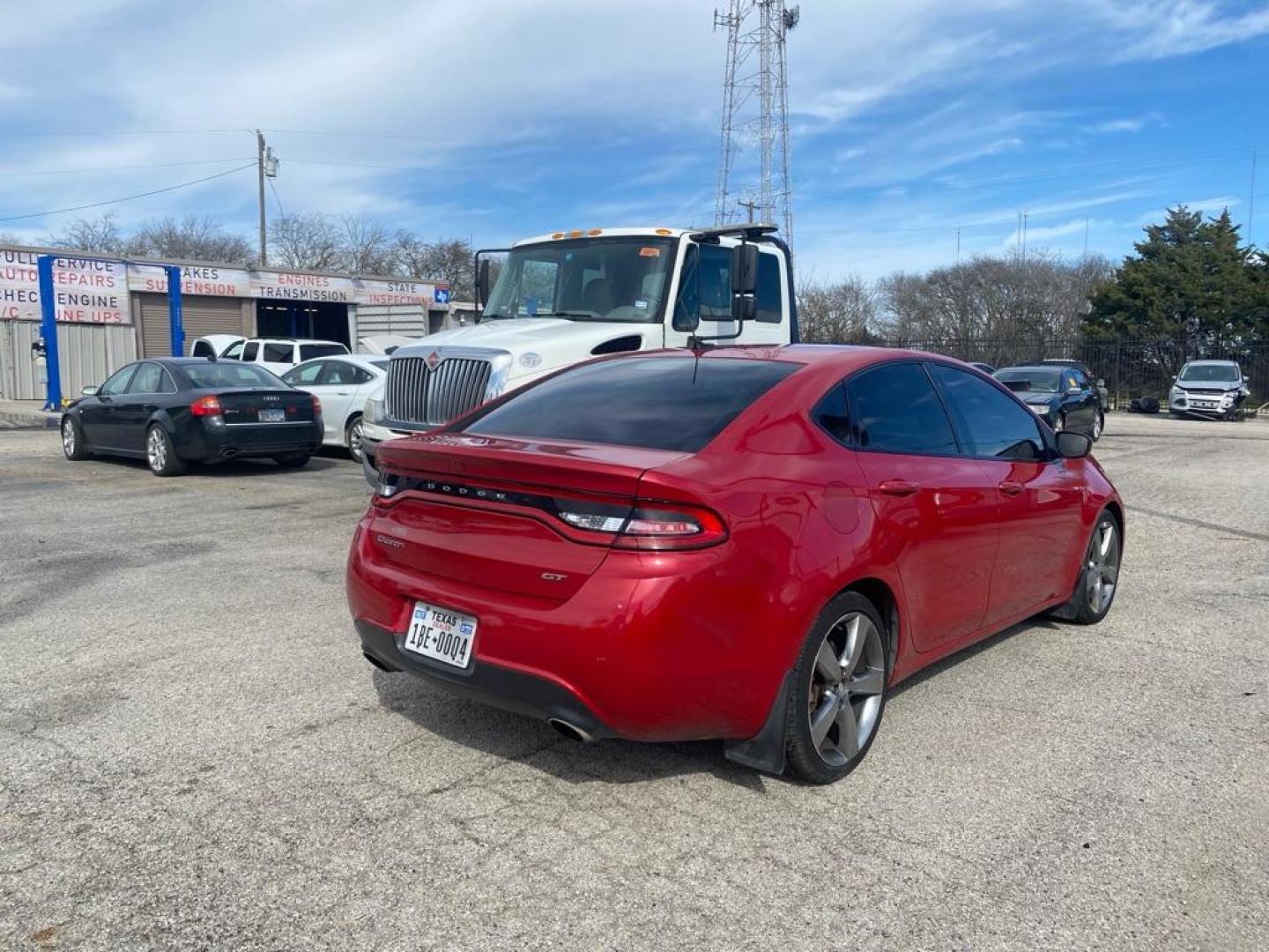 2014 RED DODGE DART GT (1C3CDFEB8ED) with an 2.4L engine, Automatic transmission, located at 1507 S Hwy 67, Cedar Hill, TX, 75104, (972) 293-1833, 32.556370, -96.973297 - Photo#2